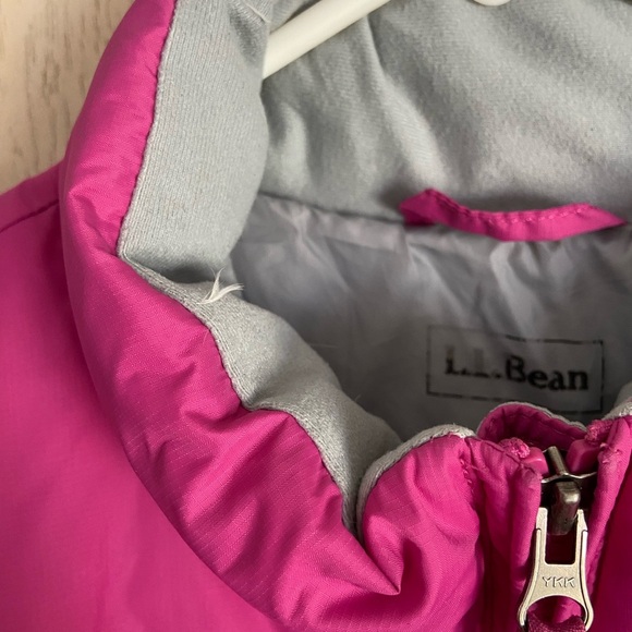 L.L. Bean Goose Down Puffer Jacket PINK Berry Full Zip Sz XL - Picture 7 of 14